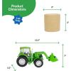 imageBig Country Toys Tractor ampamp Implements 120 Scale Toy Tractor with Hay Bale and Bucket Attachment Working Doors Green Ages 3 and Up