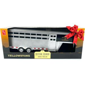 imageAMT Adult Collectibles  Yellowstone Dutton Ranch Trailer with Gooseneck Trailer Hitch for Farm Toys  Collectibles  Working Rear and Side Doors 120 Scale