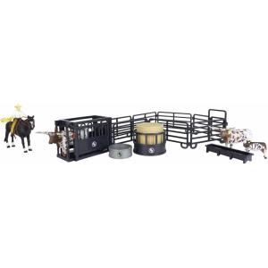 imageBig Country Toys 7Piece Corral Fence Panel Set  120 Scale  Farm Toys  Toy Fence Panels16Piece Hay Bale Set